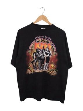 Vintage KISS Psycho Circus Band T Shirt XL Black Rock Graphic USA Made